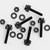 50x Black, Nylon Plastic, Thumbscrews, M4 x 20mm, knurled, Nuts, Washers & Bolts