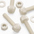 50x Natural Nylon Slotted Knurled Thumbscrews M8 x 40mm, Nuts & Washers