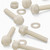 50x Natural Nylon Slotted Knurled Thumbscrews M8 x 40mm, Nuts & Washers