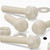 50x Natural Nylon Slotted Knurled Thumbscrews M8 x 40 mm, Nuts & Washers