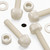 50x Natural Nylon Slotted Knurled Thumbscrews M8 x 40mm, Nuts & Washers