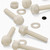 50x Natural Nylon Slotted Knurled Thumbscrews M8 x 40 mm, Nuts & Washers