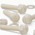 50x Natural Nylon Slotted Knurled Thumbscrews M8 x 40mm, Nuts & Washers