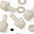 50x Natural Nylon Slotted Knurled Thumbscrews M4 x 10mm, Nuts & Washers