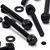 50x Black Nylon Slotted Knurled Thumbscrews M6 x 50mm, Nuts & Washers