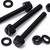 50x Black, Nylon Plastic, Thumbscrews, M6 x 50 mm, knurled, Nuts, Washers & Bolts