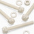 50x Natural, Nylon Plastic, Thumbscrews, M6x50mm, knurled, Nuts, Washers & Bolts