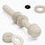 50x Natural Nylon Slotted Knurled Thumbscrews M6 x 50mm, Nuts & Washers