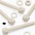 50x Natural, Nylon Plastic, Thumbscrews, M6x50mm, knurled, Nuts, Washers & Bolts