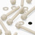 50x Natural, Nylon Plastic, Thumbscrews, M6 x 50 mm, knurled, Nuts, Washers & Bolts