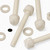 50x Natural Nylon Slotted Knurled Thumbscrews M6 x 50mm, Nuts & Washers