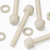 50x Natural Nylon Slotted Knurled Thumbscrews M6 x 50mm, Nuts & Washers