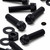 50x Black, Nylon Plastic, Thumbscrews, M8 x 30 mm, knurled, Nuts, Washers & Bolts