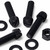 50x Black Nylon Slotted Knurled Thumbscrews M8 x 30mm, Nuts & Washers