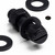 50x Black Nylon Slotted Knurled Thumbscrews M8 x 30mm, Nuts & Washers