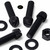50x Black Nylon Slotted Knurled Thumbscrews M8 x 30 mm, Nuts & Washers