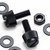 50x Black Nylon Slotted Knurled Thumbscrews M4 x 10mm, Nuts & Washers