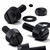 50x Black, Nylon Plastic, Thumbscrews, M4 x 10mm, knurled, Nuts, Washers & Bolts