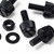 50x Black, Nylon Plastic, Thumbscrews, M4 x 10mm, knurled, Nuts, Washers & Bolts