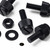 50x Black Nylon Slotted Knurled Thumbscrews M4 x 10mm, Nuts & Washers