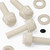 50x Natural Nylon Slotted Knurled Thumbscrews M6 x 20mm, Nuts & Washers