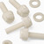 50x Natural Nylon Slotted Knurled Thumbscrews M6 x 20mm, Nuts & Washers