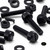 50x Black, Nylon Plastic, Thumbscrews, M6 x 30 mm, knurled, Nuts, Washers & Bolts