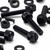 50x Black Nylon Slotted Knurled Thumbscrews M6 x 30mm, Nuts & Washers