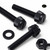 50x Black Nylon Slotted Knurled Thumbscrews M6 x 30mm, Nuts & Washers