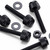 50x Black, Nylon Plastic, Thumbscrews, M3 x 20mm, knurled, Nuts, Washers & Bolts