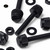 50x Black Nylon Slotted Knurled Thumbscrews M3 x 20mm, Nuts & Washers