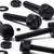 50x Black Nylon Slotted Knurled Thumbscrews M3 x 20mm, Nuts & Washers