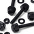 50x Black, Nylon Plastic, Thumbscrews, M3 x 20mm, knurled, Nuts, Washers & Bolts