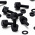 50x Black Nylon Slotted Knurled Thumbscrews M3 x 10 mm, Nuts & Washers