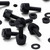 50x Black Nylon Slotted Knurled Thumbscrews M3 x 10 mm Plastic Screws, Nuts & Washers
