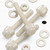 50x Natural, Nylon Plastic, Thumbscrews, M4 x 30 mm, knurled, Nuts, Washers & Bolts