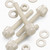 50x Natural Nylon Slotted Knurled Thumbscrews M4 x 30mm, Nuts & Washers