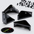 4x V3, 5mm Thickness, Corner Brackets, Polished Black Acrylic + 20x M5 Bolts - (Corner Bracket)