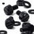 50x Black Nylon Slotted Knurled Thumbscrews M6 x 10mm, Nuts & Washers