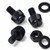 50x Black Nylon Slotted Knurled Thumbscrews M6 x 10mm, Nuts & Washers