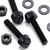 50x Black Nylon Slotted Knurled Thumbscrews M8 x 40mm, Nuts & Washers