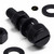 50x Black Nylon Slotted Knurled Thumbscrews M8 x 40mm, Nuts & Washers