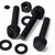 50x Black Nylon Slotted Knurled Thumbscrews M8 x 40mm, Nuts & Washers