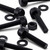 50x Black Nylon Slotted Knurled Thumbscrews M8 x 40mm, Nuts & Washers
