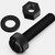 50x Black, Nylon Plastic, Thumbscrews, M8 x 40mm, knurled, Nuts, Washers & Bolts