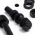50x Black, Nylon Plastic, Thumbscrews, M5 x 30 mm, knurled, Nuts, Washers & Bolts