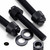 50x Black Nylon Slotted Knurled Thumbscrews M5 x 30mm, Nuts & Washers