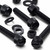 50x Black Nylon Slotted Knurled Thumbscrews M5 x 30mm, Nuts & Washers