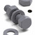 50x Grey PVC, Hex Head, M6 x 25mm, Plastic Bolts, Nuts & Washers,  UPVC