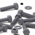 50x Grey PVC Hex Head Plastic Screws & Bolts M6 x 25mm, Nuts & Washers